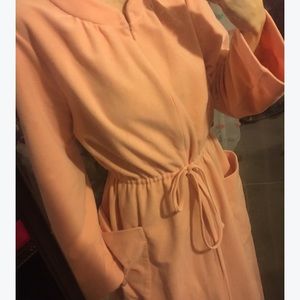 Pink zip up and waist tie nightgown /pajama robe